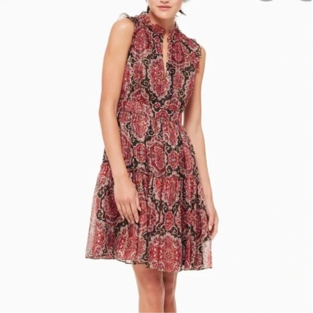 Kate Spade Metallic Medallion Silk Mini Dress Size 6 NWT